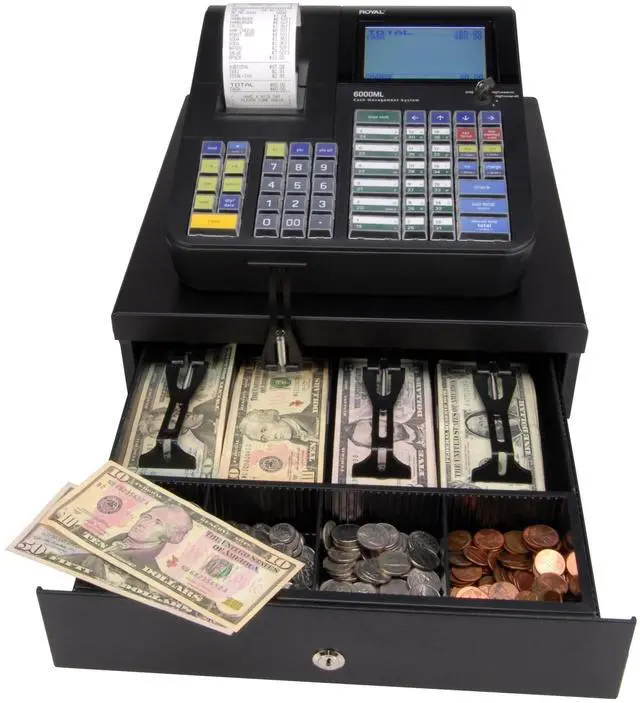 Alt view image 5 of 9 - Royal 6000ML Cash Register, Black