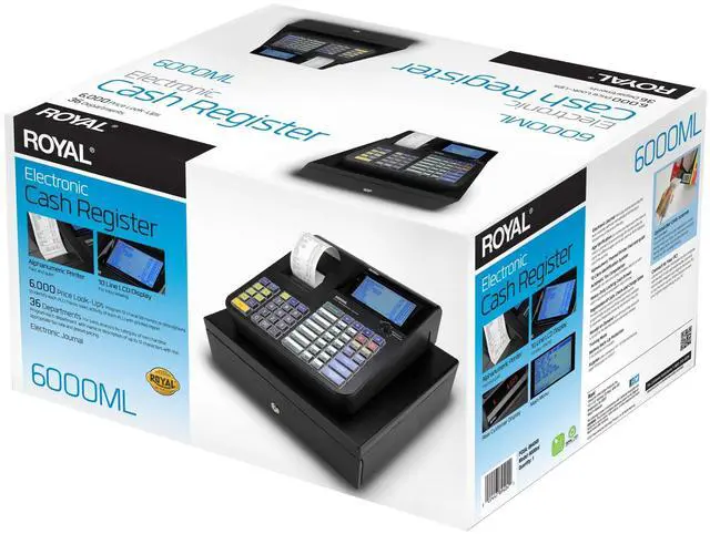 Alt view image 8 of 9 - Royal 6000ML Cash Register, Black