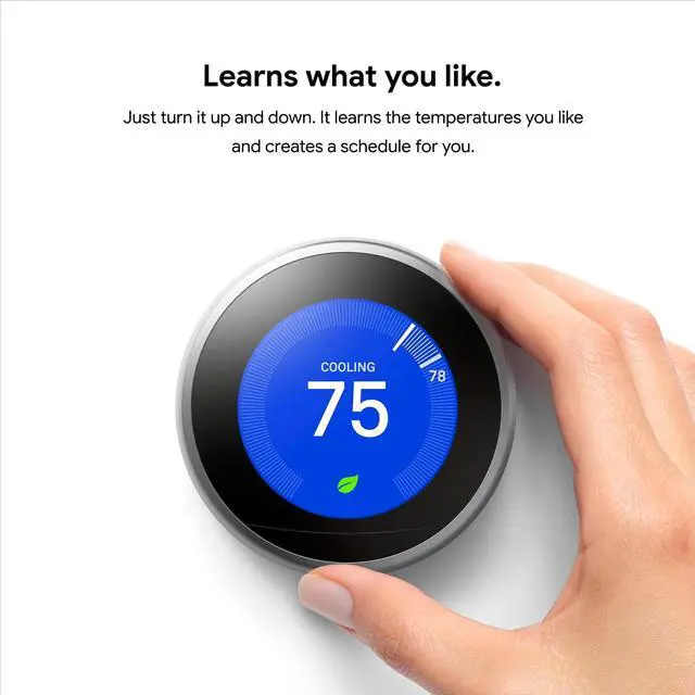 Alt view image 11 of 13 - Google Nest 3rd Gen Learning Smart Wi-Fi App Control Thermostat - Mirror Black