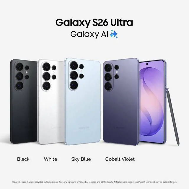 Alt view image 2 of 7 - Samsung Galaxy S26 Ultra SM-S948U 256 GB Smartphone 6.9" AMOLED QHD+ 3120x1440 6 Core Android 16 5G Violet