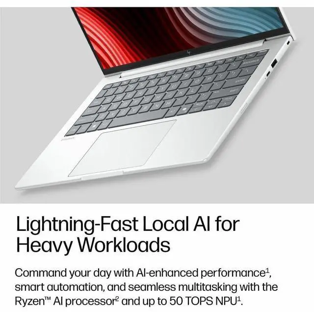 Alt view image 13 of 15 - HP EliteBook 8 G2a 14" Copilot+ PC Notebook - 5G - AMD Ryzen AI 7 450 - 32 GB - 512 GB SSD - Windows 11 Pro - Radeon 860M Graphics - Wi-Fi 7 - DG5K6UT#ABA