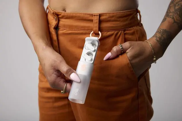 Alt view image 8 of 9 - Skullcandy True Wireless Earbuds Dime Evo - Stereo - True Wireless - Bluetooth - 16 Ohm - 20 Hz to 20 kHz - Earbud - Binaural - In-ear - Bone, Orange