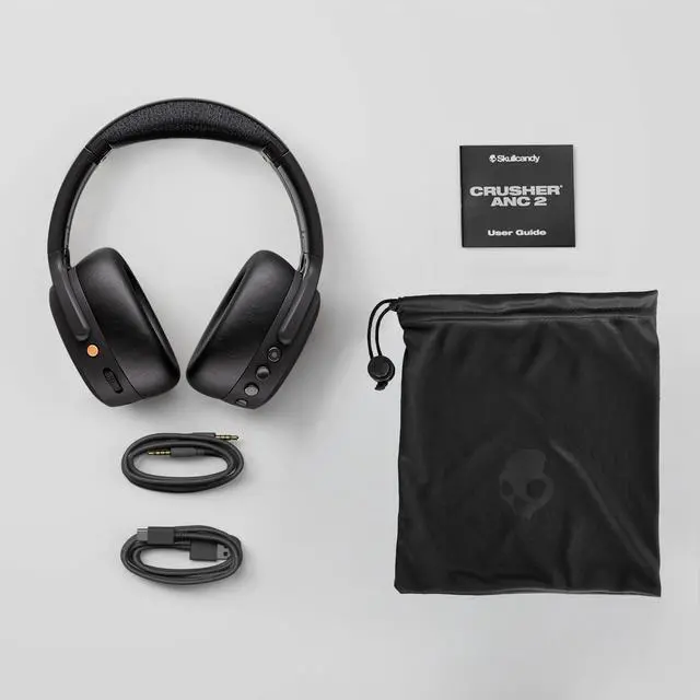 Alt view image 9 of 12 - Skullcandy Crusher ANC 2 Headset - Stereo - Wireless - Bluetooth - 32 Ohm - 20 Hz to 20 kHz - On-ear, Over-the-head - Binaural - Circumaural - Noise Canceling - Gray