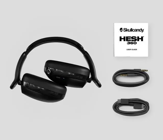 Alt view image 10 of 14 - Skullcandy Wireless Headphones - Stereo - Mini-phone (3.5mm) - Wired/Wireless - Bluetooth - 32 Ohm - 20 Hz to 20 kHz - Over-the-ear, Over-the-head - Binaural - Circumaural - True Black
