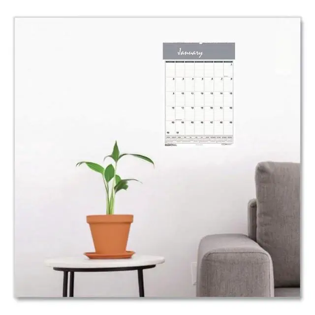 Alt view image 2 of 2 - Academic Year Bar Harbor Recycled Wirebound Monthly Wall Calendar 15.5 x 22 White/Blue Sheets 12-MonthAug-July:2025-2026 353
