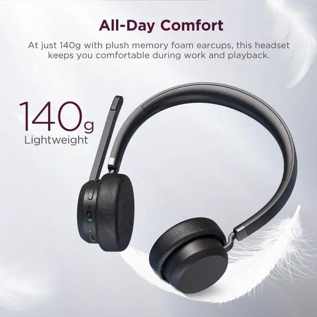 Alt view image 9 of 14 - Lenovo Wireless VoIP Headset (USB-A, Teams)