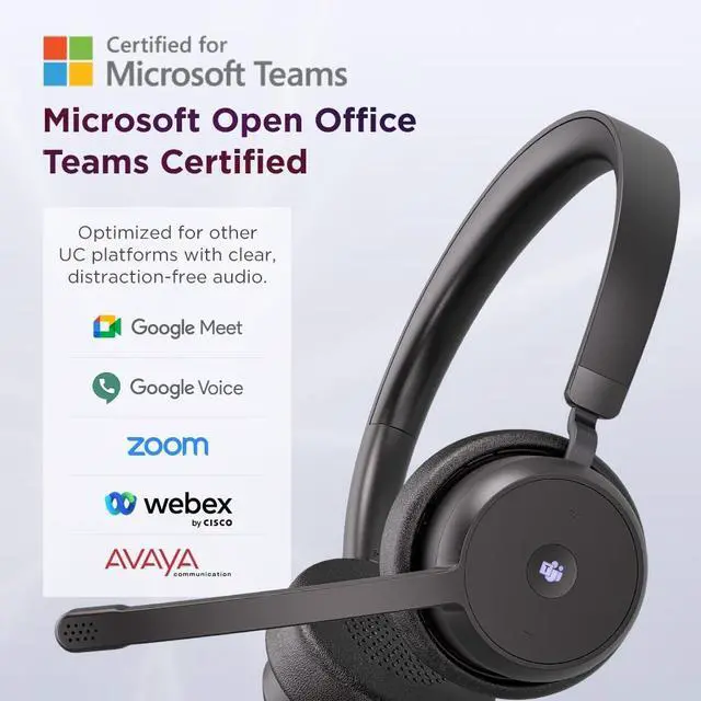 Alt view image 10 of 14 - Lenovo Wireless VoIP Headset (USB-A, Teams)