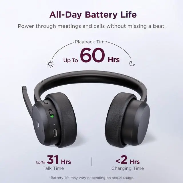 Alt view image 11 of 14 - Lenovo Wireless VoIP Headset (USB-A, Teams)