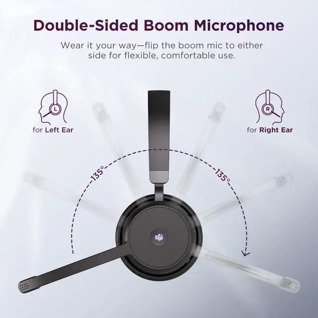 Alt view image 12 of 14 - Lenovo Wireless VoIP Headset (USB-A, Teams)