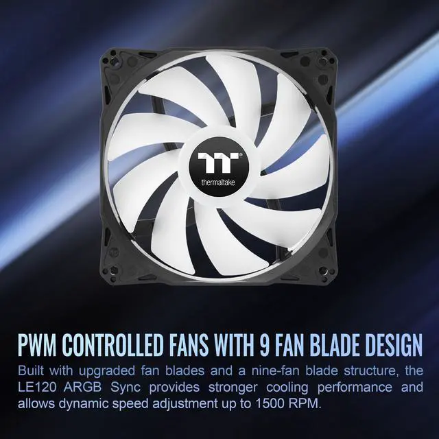 Alt view image 6 of 7 - Thermaltake LE120 ARGB PWM Fan (3 Pack)