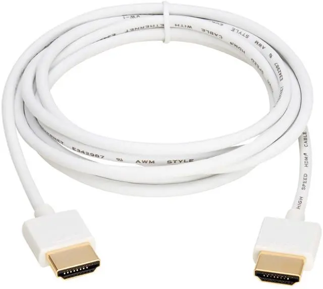 Alt view image 2 of 5 - Eaton Tripp Lite Series Slim High-Speed HDMI Cable with Ethernet and Digital Video with Audio UHD 4K 60 Hz M/M White 6 ft. 1.8 m