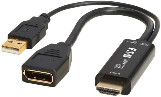 Alt view image 3 of 7 - Eaton Tripp Lite 7" HDMI to DisplayPort Active Converter M/F with USB Power
