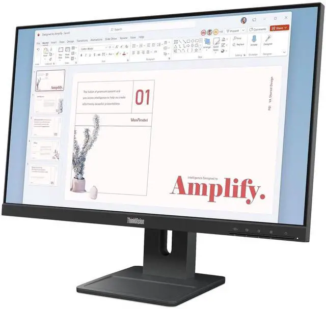 Alt view image 4 of 5 - Lenovo ThinkVision E24-40 24" Class Full HD LED Monitor 16:9 Raven Black
