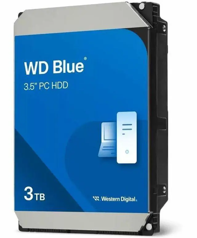 Alt view image 3 of 3 - WD Blue WD30EZZX 3 TB Hard Drive - 3.5" Internal - SATA - Conventional Magnetic Recording (CMR) Method - Desktop PC Device Supported - 5400rpm - 2 Year Warranty