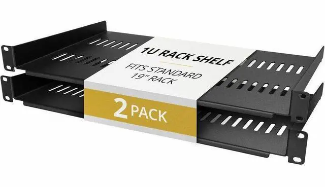 Main image of StarTech 2-Pack 1U Server Rack Shelf Vented Rackmount Cantilever Tray for 19" Network Rack or Cabinet 10" Deep Up to 44lb Each