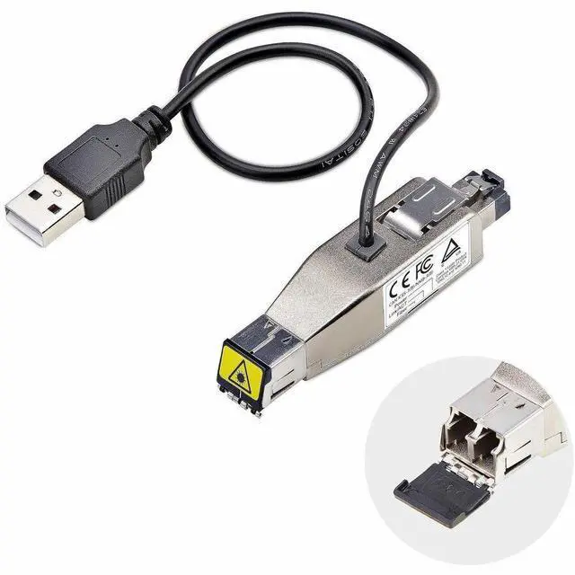 Main image of StarTech Gigabit Fiber to RJ45 Ethernet Media Converter Dongle, TAA Compliant