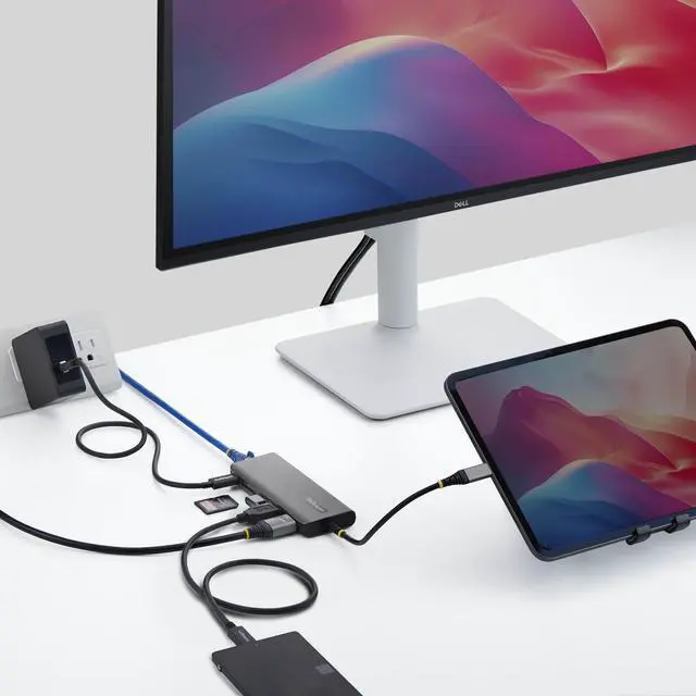 Alt view image 5 of 7 - StarTech USB-C to HDMI Multiport Adapter with 140W PD Charging 4K 60Hz 3-Port USB 10Gbps Hub SD Card Slot Type-C Mini Dock