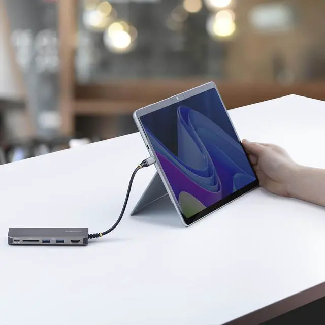 Alt view image 6 of 7 - StarTech USB-C to HDMI Multiport Adapter with 140W PD Charging 4K 60Hz 3-Port USB 10Gbps Hub SD Card Slot Type-C Mini Dock