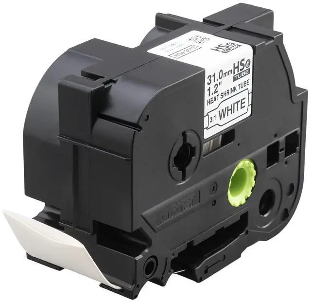 Alt view image 6 of 6 - Brother HSe-261E Black on White Heat Shrink Tube Tape, 31 mm (1.22 in.) - 59/64" Width x 59 1/16" Length x 25/32" Diameter - Rectangle - Black on White - 1 Each