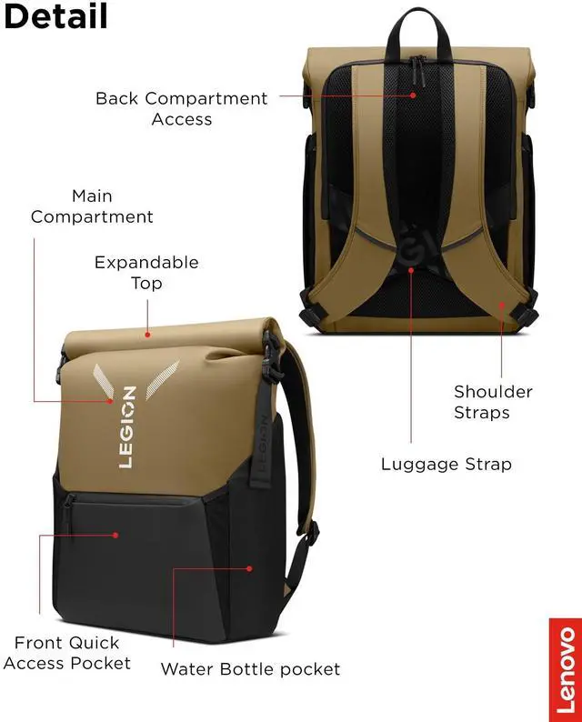 Alt view image 6 of 7 - LENOVO LEGION 16 GAMING BACKPACK GB500