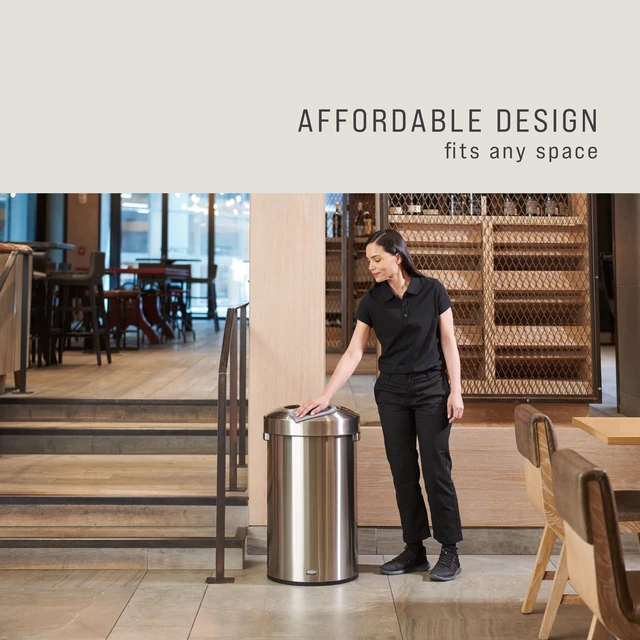 Alt view image 5 of 7 - Refine Series Waste Receptacle 23 gal Plastic/Stainless Steel 2147584