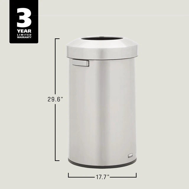 Alt view image 6 of 7 - Refine Series Waste Receptacle 23 gal Plastic/Stainless Steel 2147584