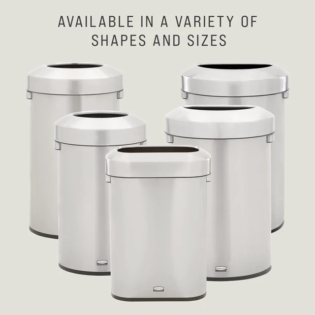 Alt view image 7 of 7 - Refine Series Waste Receptacle 23 gal Plastic/Stainless Steel 2147584