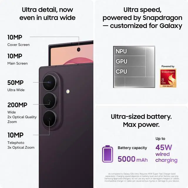 Alt view image 11 of 12 - Samsung Galaxy Z Fold8 Ultra SM-F976U 256 GB Smartphone - 8" Flexible Folding Screen Dynamic AMOLED 2X QXGA+ 2504 x 2256 - Octa-core (OryonDual-core (2 Core) 4.74 GHz + Oryon Hexa-core (6 Core) 3