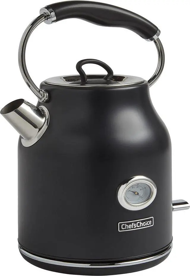 Main image of Chef'sChoice Electric Kettle Gourmezza Stainless Steel 1500 Watts with Auto-Shutoff & Boil-Dry Protection, 1.7-Liter, Black