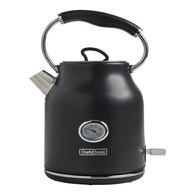 Alt view image 2 of 7 - Chef'sChoice Electric Kettle Gourmezza Stainless Steel 1500 Watts with Auto-Shutoff & Boil-Dry Protection, 1.7-Liter, Black