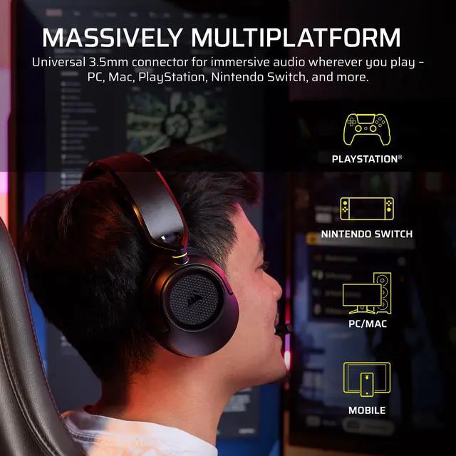 Alt view image 3 of 7 - CORSAIR HS35 V3 GAMING HEADSET, CARBON