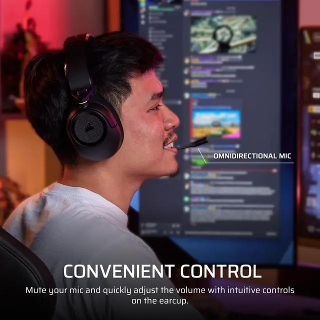 Alt view image 6 of 7 - CORSAIR HS35 V3 GAMING HEADSET, CARBON