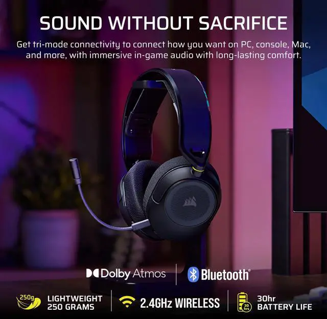 Alt view image 2 of 7 - CORSAIR HS35 V3 WIRELESS GAMING HEADSET, CARBON