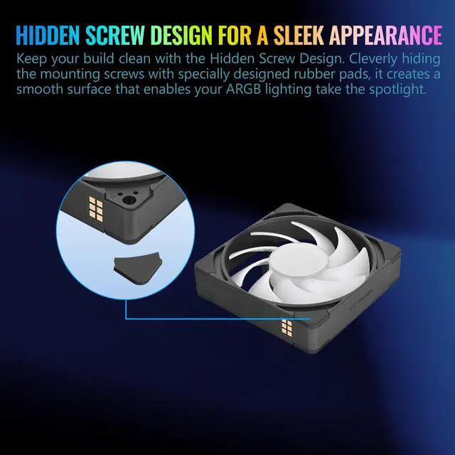 Alt view image 11 of 12 - Thermaltake CT140 EX Infinity ARGB Sync 3 Pack; Infinity Mirror Hub; 140mm x 28mm; PWM 500~1800 RPM; MagForce 2.0; 5V 3-Pin Motherboard Sync; 3-Pack; Black; CL-F242-PL14SW-A
