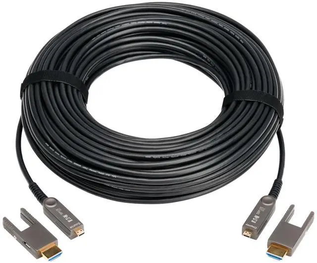 Alt view image 2 of 5 - Eaton Tripp Lite Series 8K HDMI Fiber Active Optical Cable AOC with Detachable Connectors M/M 8K UHD @ 60 Hz HDR HDCP 2.3 Black 20 m 66 ft. P568FMM20M8K6