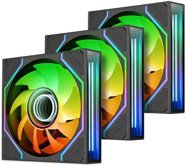 Alt view image 8 of 12 - Thermaltake SWAFAN 140 EX Infinity ARGB Sync; Infinity Mirror Hub; Infinity Mirror Frame; PWM 500~1800 RPM; MagForce 2.0; Swappable Blades; 5V 3-Pin Motherboard Sync; 3-Pack; Black; CL-F246-PL14SW-A