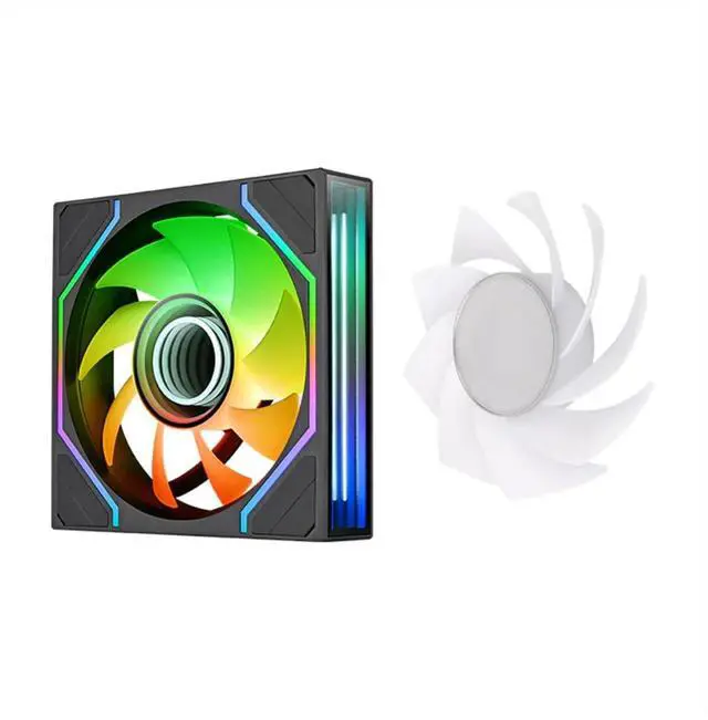 Alt view image 9 of 12 - Thermaltake SWAFAN 140 EX Infinity ARGB Sync; Infinity Mirror Hub; Infinity Mirror Frame; PWM 500~1800 RPM; MagForce 2.0; Swappable Blades; 5V 3-Pin Motherboard Sync; 3-Pack; Black; CL-F246-PL14SW-A