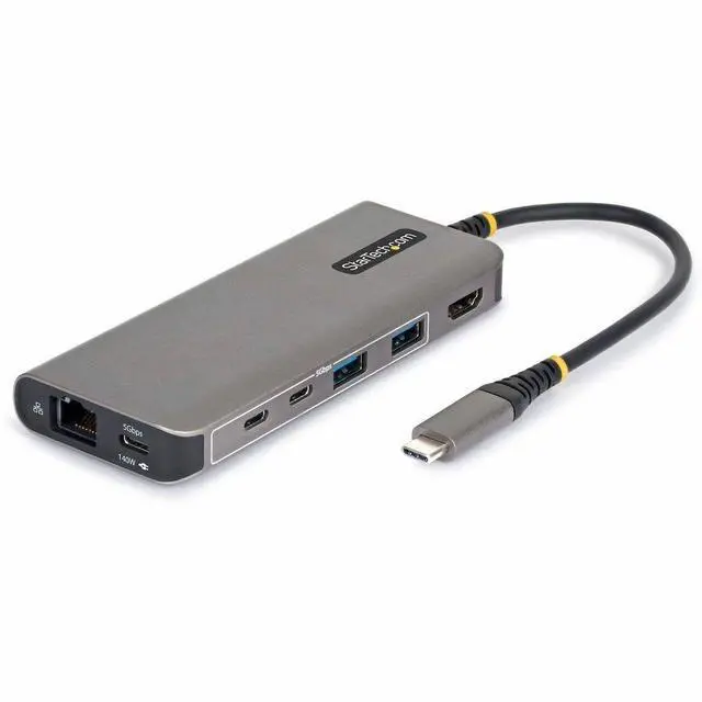 Alt view image 2 of 3 - Startech USB-C to HDMI Multiport Adapter with 140W PD Charging, 4K 60Hz, 5-Port USB 5Gbps Hub, GbE, Type-C Mini Dock for MacBook / Dell / Thinkpad / HP Model 315B-USBC-MULTIPORT