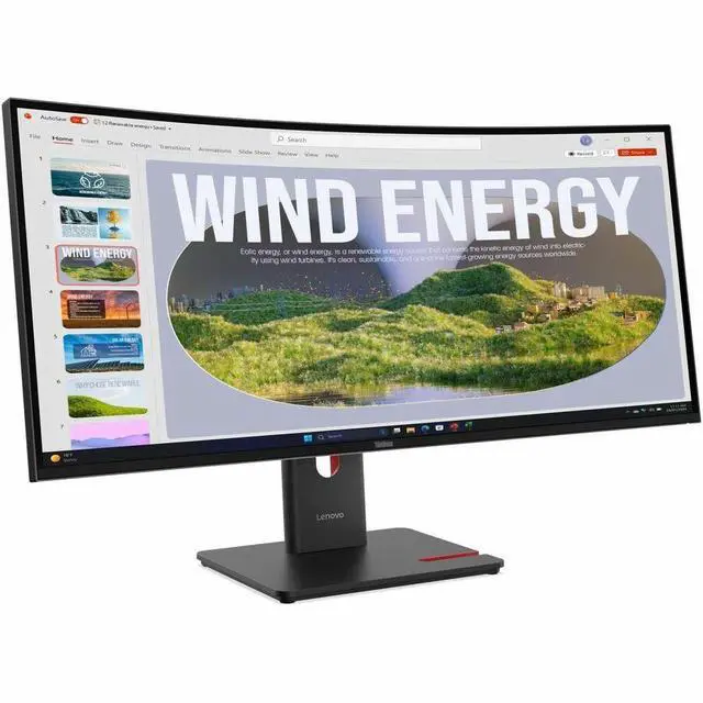 Alt view image 10 of 20 - Lenovo ThinkVision 34 inch VA WQHD 120hz USB-C Curved Monitor - T34WD-40
