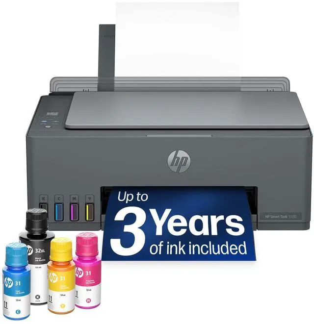 Alt view image 7 of 11 - HP Smart Tank 5100 All-in-One Inkjet Printer, Color Mobile Print, Copy, Scan Up
