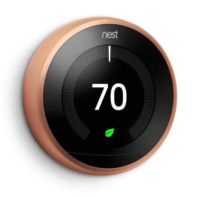Alt view image 2 of 5 - Google Nest T3032US Learning Thermostat 3rd Gen Copper