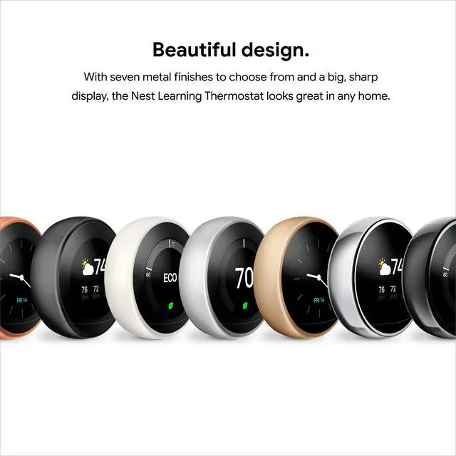Alt view image 5 of 5 - Google Nest T3032US Learning Thermostat 3rd Gen Copper