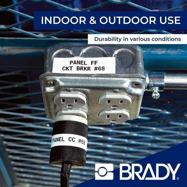 Alt view image 4 of 5 - Brady All Weather Permanent Adhesive Vinyl Label Tape 1" Black on White