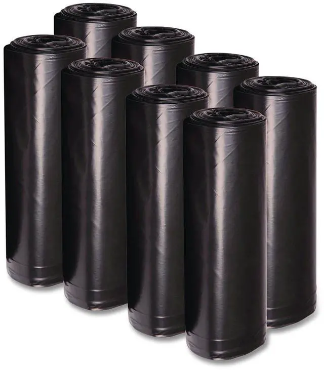 Main image of Low-Density Waste Can Liners 23 gal 0.9 mil 28" x 45" Black Perforated Roll 25 Bags/Roll 8 Rolls/Carton H5645TKKR01