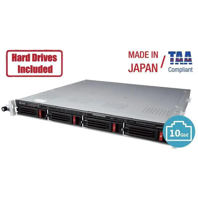 Alt view image 3 of 7 - BUFFALO TeraStation WS5420RN 4-Bay Windows Server IoT 2025 Rackmount NAS 32TB 4x8TB HDD Included TAA Compliant