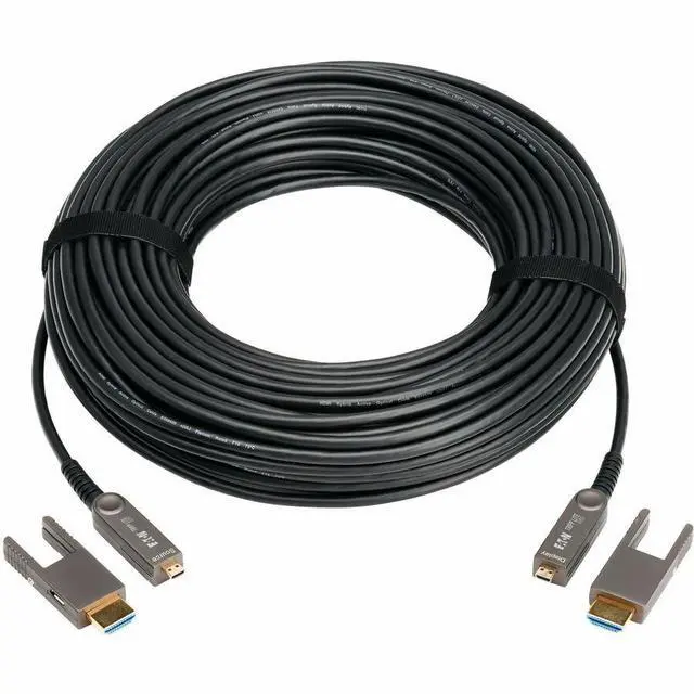 Main image of Eaton Tripp Lite Series 8K HDMI Fiber Active Optical Cable AOC with Detachable Connectors M/M 8K UHD @ 60 Hz HDR HDCP 2.3 Black 20 m 66 ft. P568FMM20M8K6