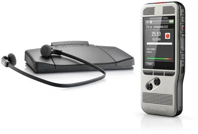 Main image of Philips DPM6700 Pocket Memo Dictation Voice Recorder & Transcription Set