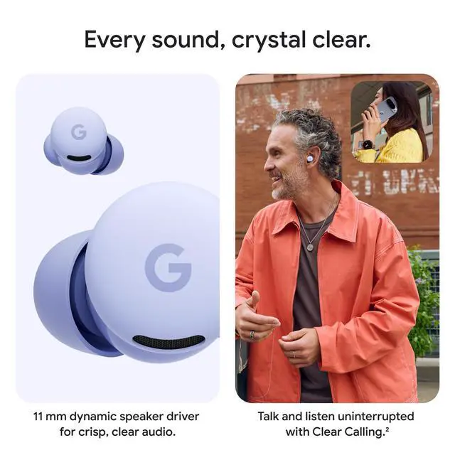 Alt view image 3 of 5 - Google Pixel Buds 2a - Wireless Bluetooth Earbuds - Berry