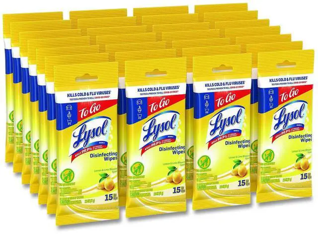 Main image of Disinfecting Wipes Flatpacks 1-Ply 6.69 x 7.87 Lemon and Lime Blossom White 15 Wipes/Flat Pack 24 Flat Packs/Carton 1920099799