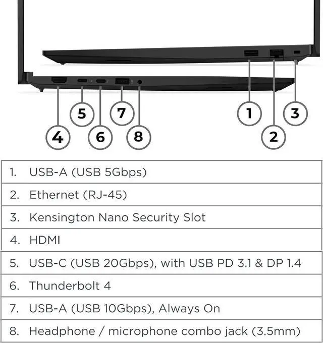 Alt view image 5 of 7 - Lenovo ThinkPad E16 Gen 3 21SSS3X500 16" Laptop U7 255H 16GB 512GB SSD W11P